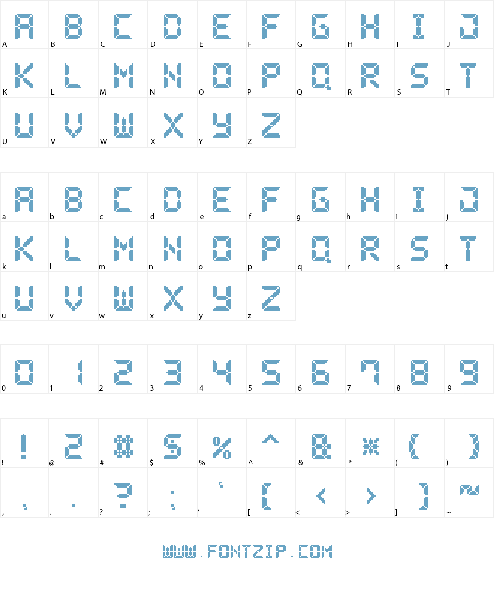 Pixel LCD7 Font Character